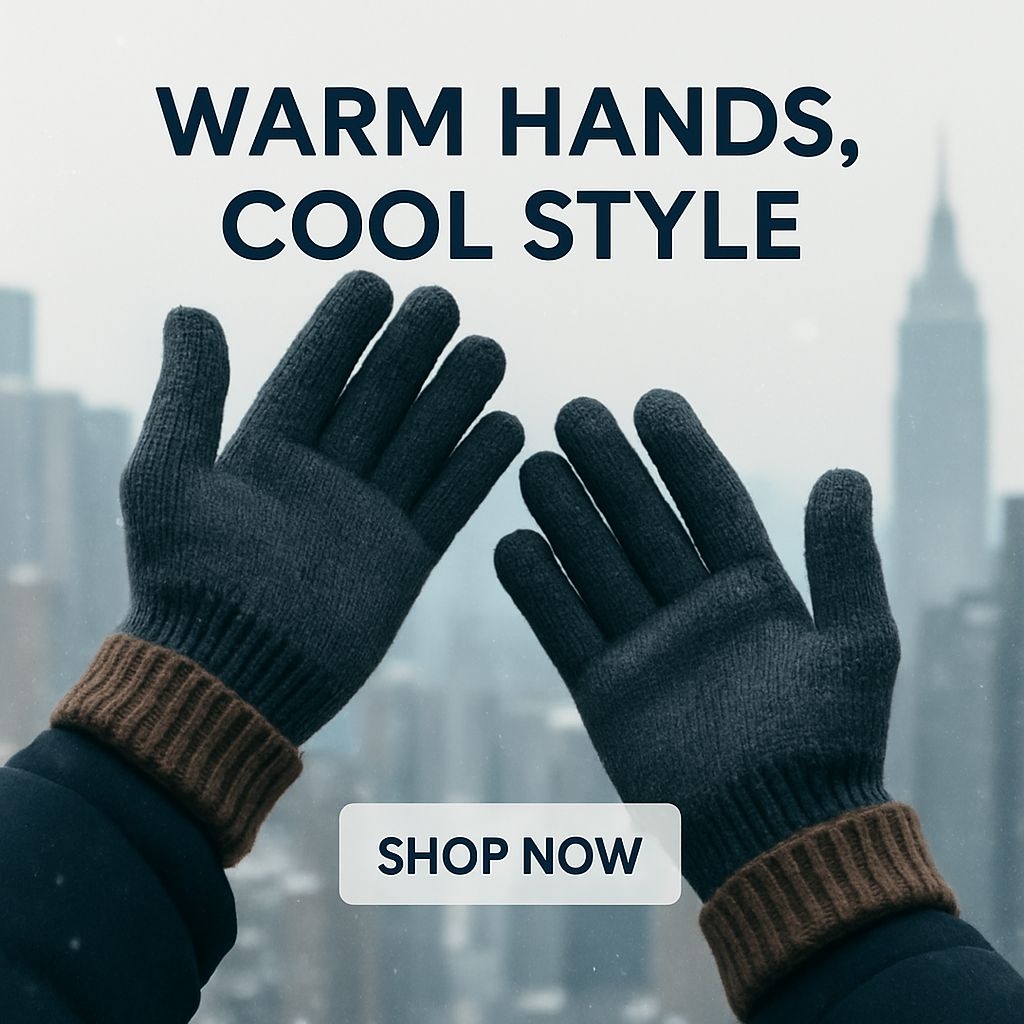 Warm Hands Cool Style Gloves Promotional Advertisement Ads