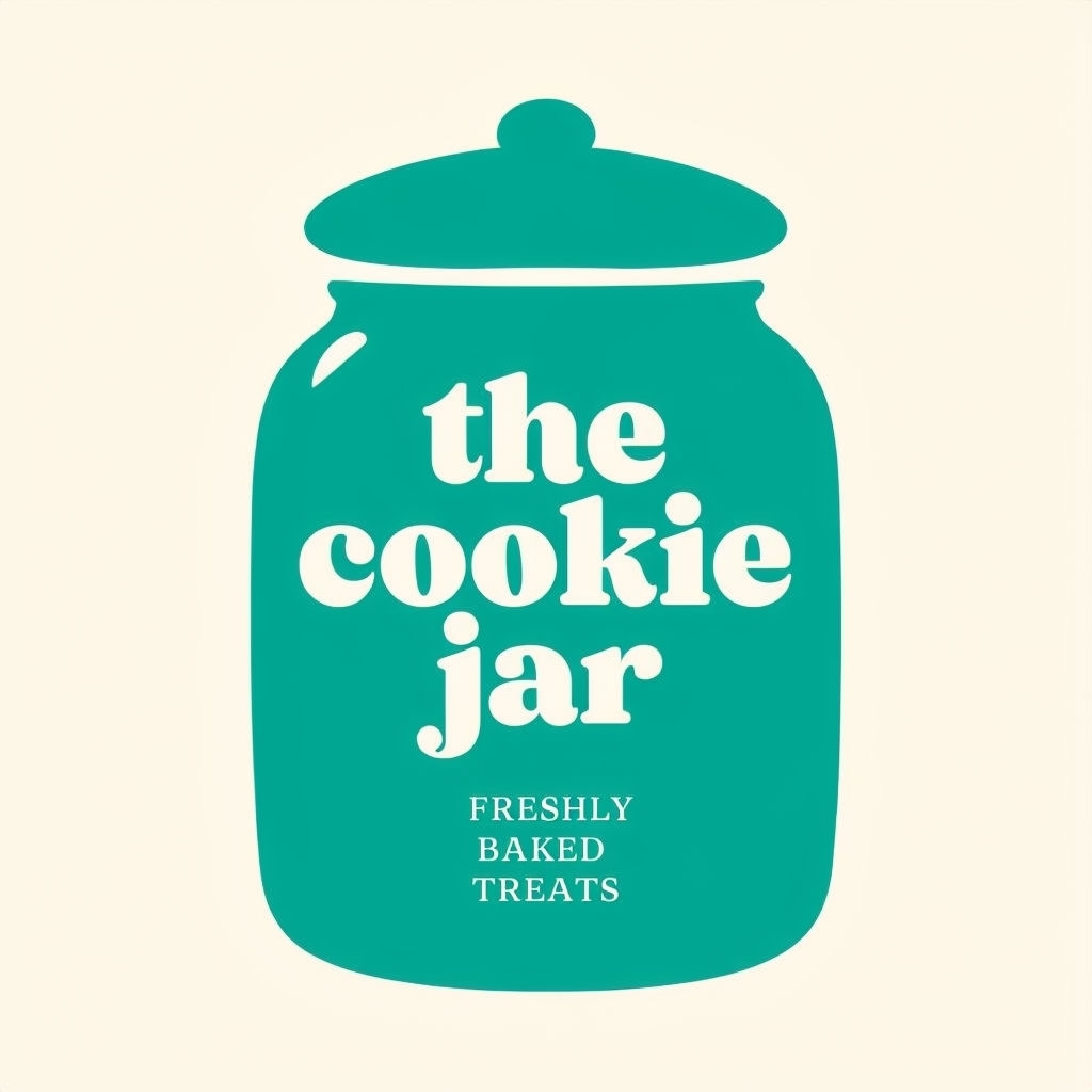 Teal Minimalist Cookie Jar Logo for Freshly Baked Treats Logo