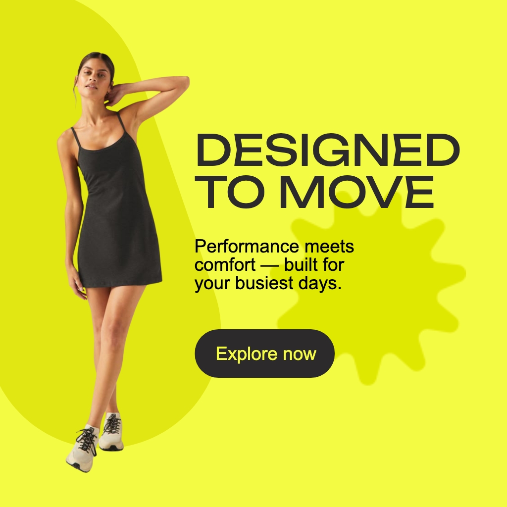 Modern Yellow Promotional Advertisement for Activewear Instagram Post