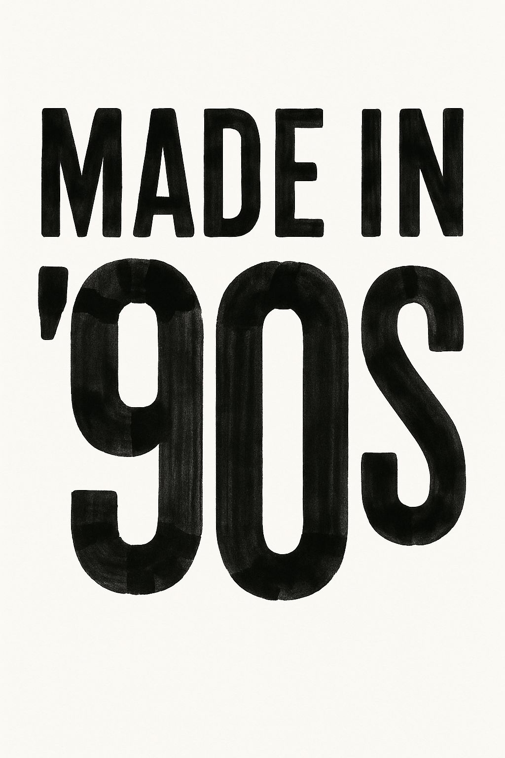 Made in '90s Minimalist Typographic Design T-Shirt
