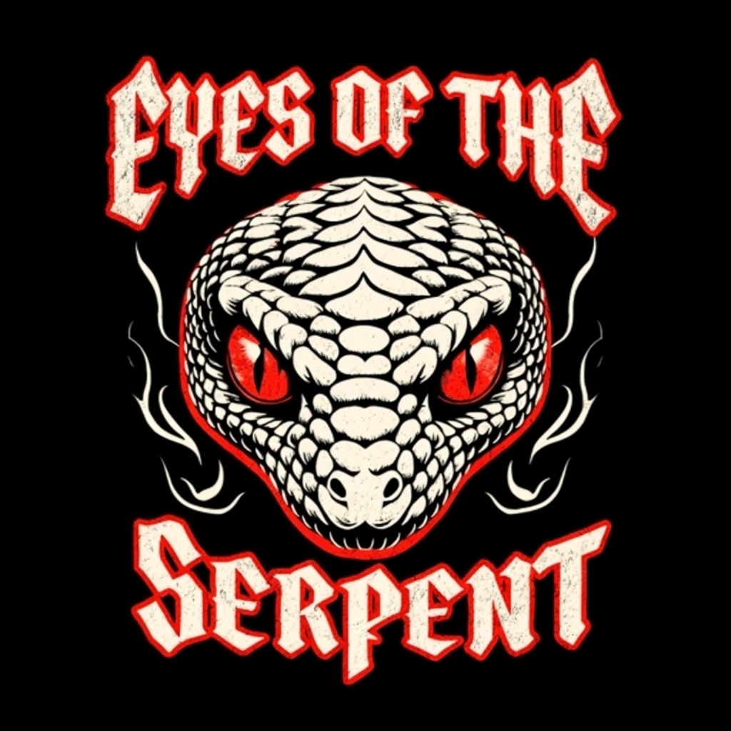 Menacing White Snake Head with Gothic Eyes of the Serpent T-Shirt