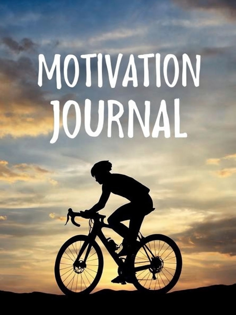 Dynamic Cyclist Silhouette Against Sunset for Motivation Journal EBook Cover
