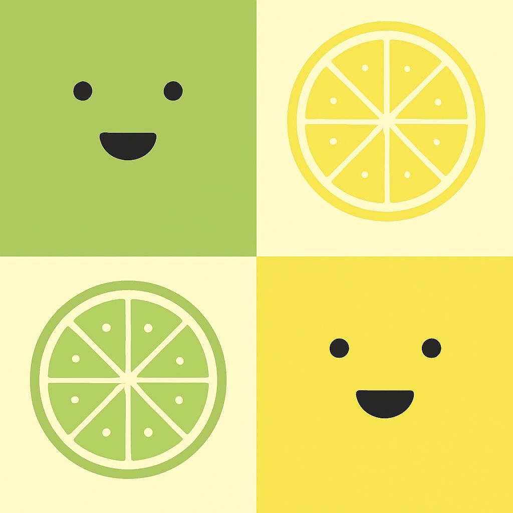 Vibrant Minimalist Citrus Slice Pattern Featuring Smiling Faces Seamless Pattern
