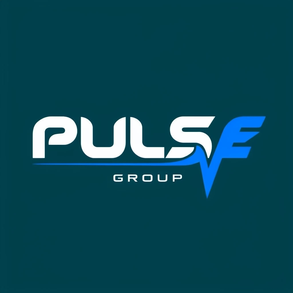 Modern Dynamic PULSE Logo Design with Electric Blue Accents Logo