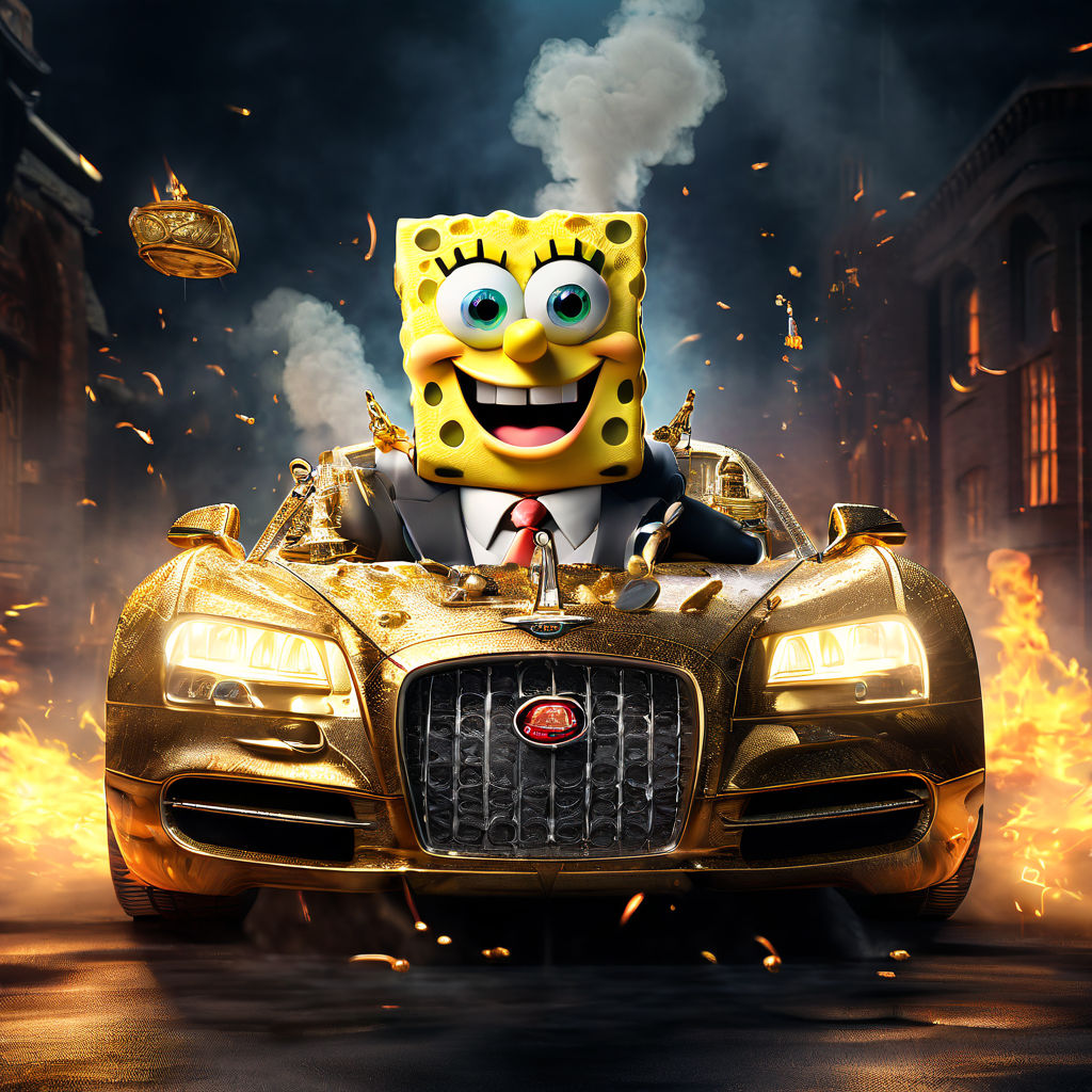 Spongebob from the show Spongebob Squarepants driving a Bug... by ...