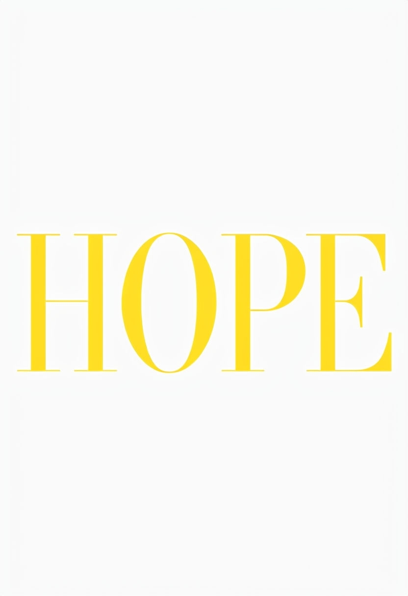 Minimalist 'HOPE' Typography in Elegant Yellow Poster