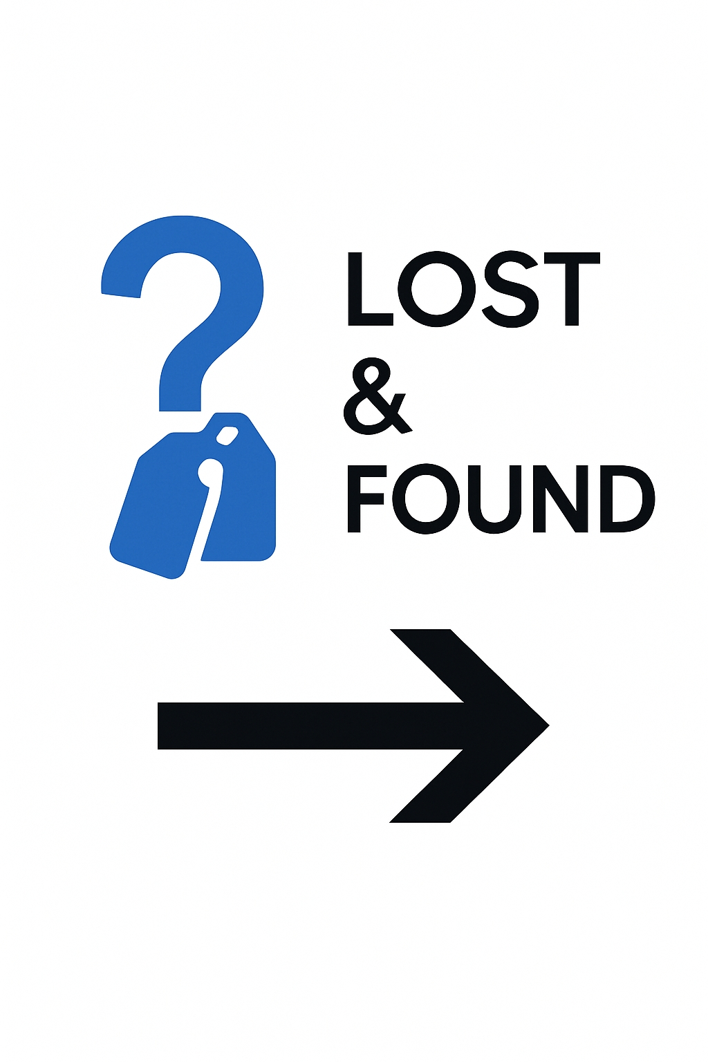 Modern Minimalist Lost and Found Graphic Design Event Sign