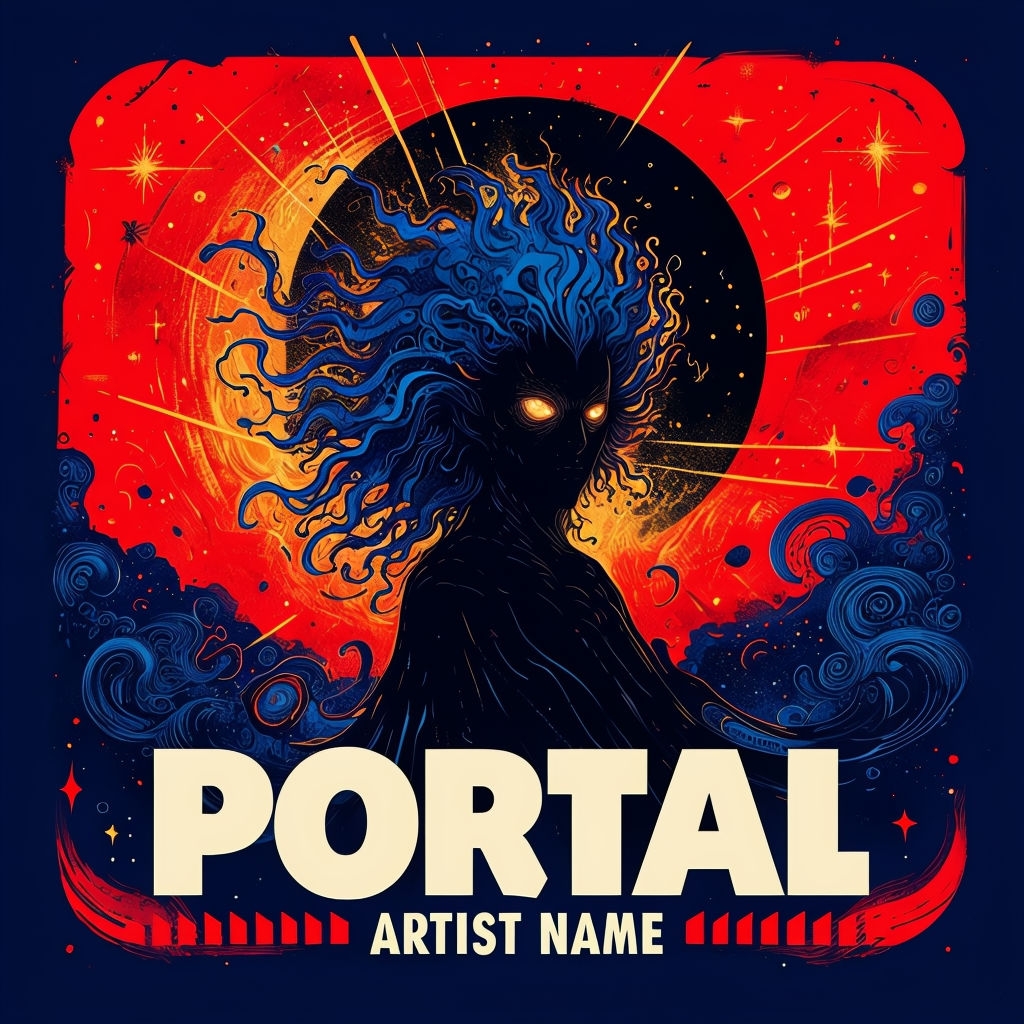 Ethereal Cosmic Portal Art with Vibrant Colors Spotify Album Cover