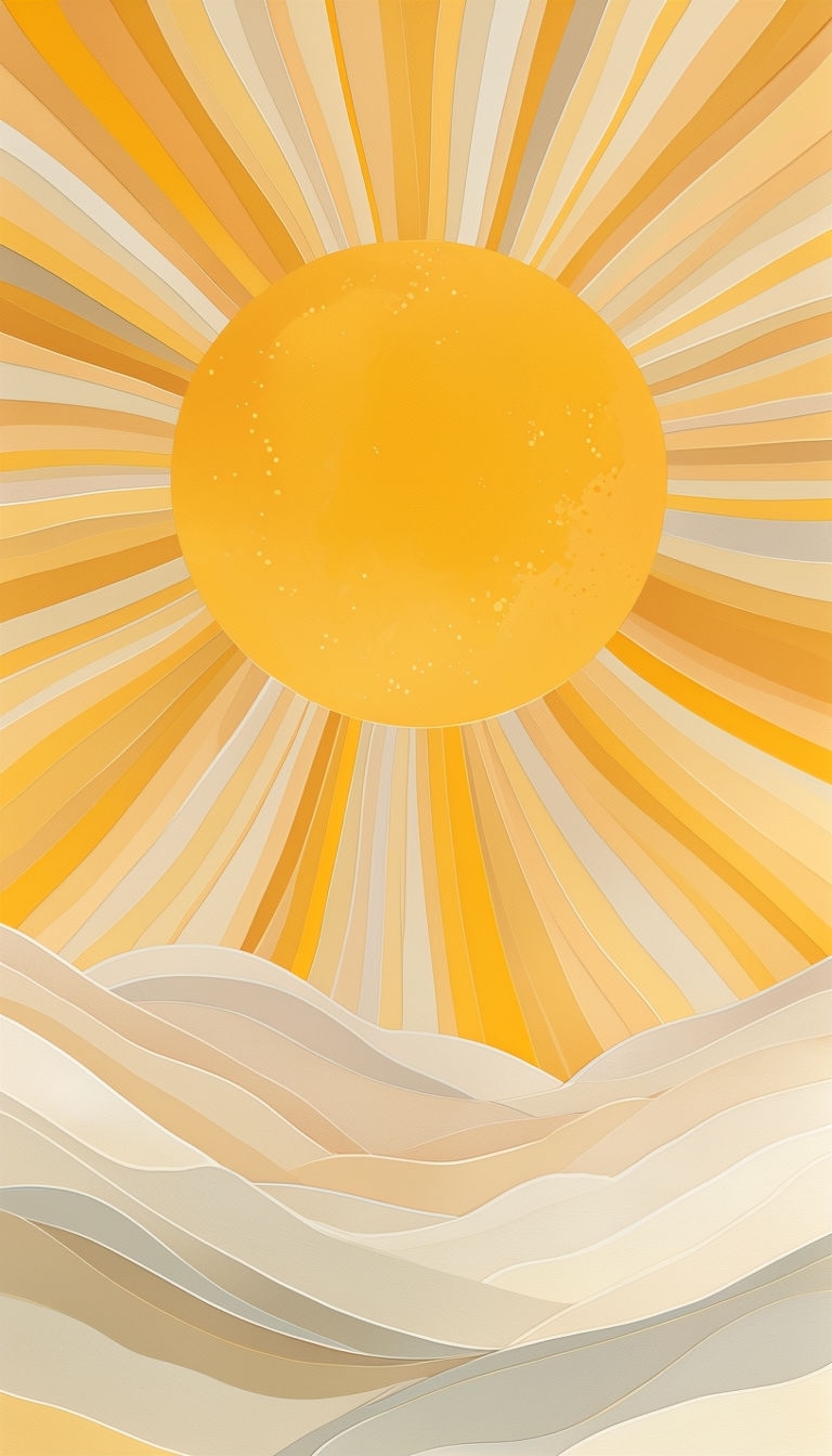 Bright Retro Sun Illustration with Warm Tones Phone Case Cover