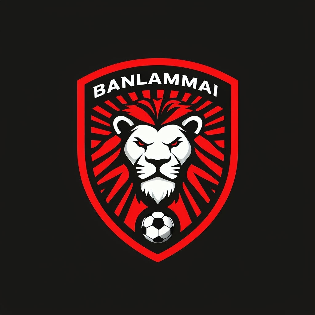 Fierce Lion Sport Team Logo with Bold Red Shield Design