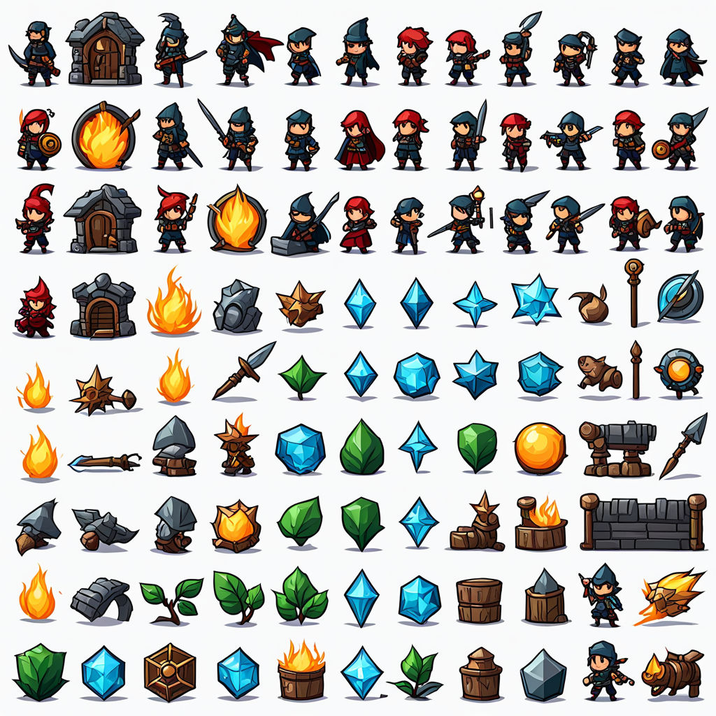 2D sprite sheet rpg skill icons by Now Gaming - Playground