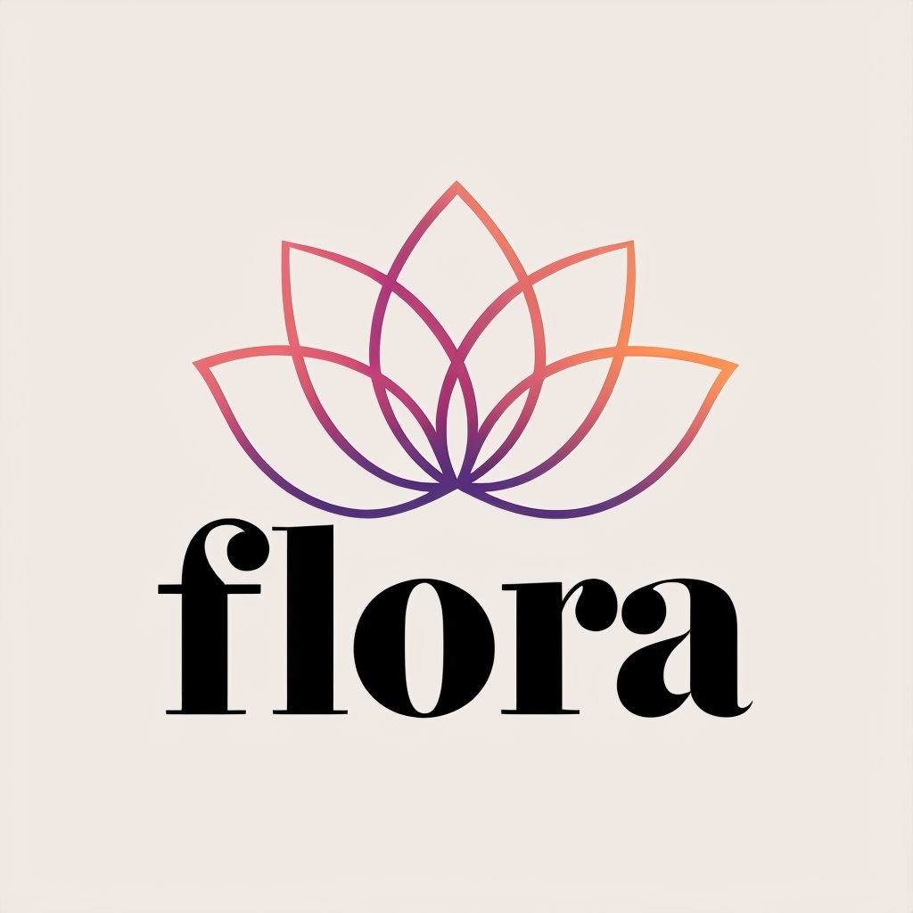 Elegant Gradient Lotus Flower Logo Design with Modern Typography