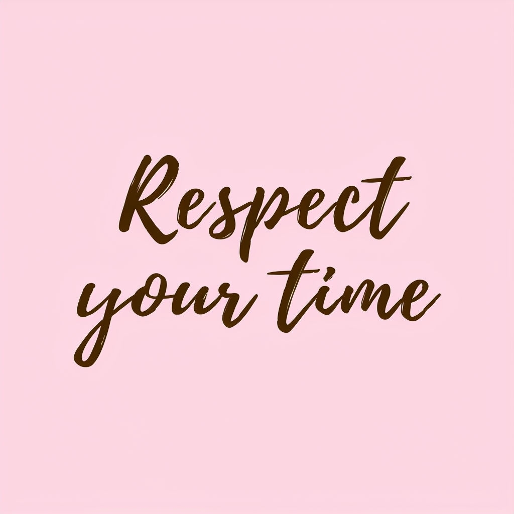 Respect Your Time Minimalist Cursive Motivational Art Social Media Post