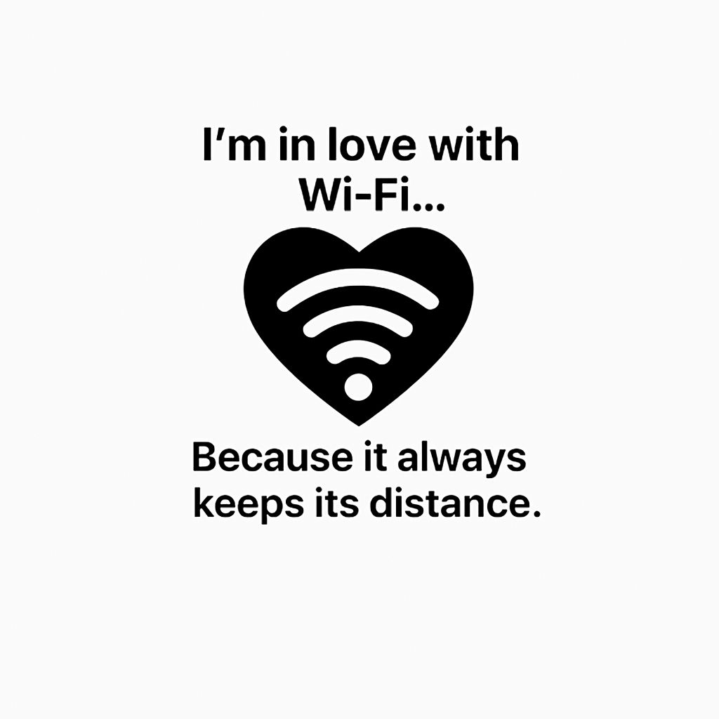I'm in Love with Wi-Fi Humorous Black Heart Sticker