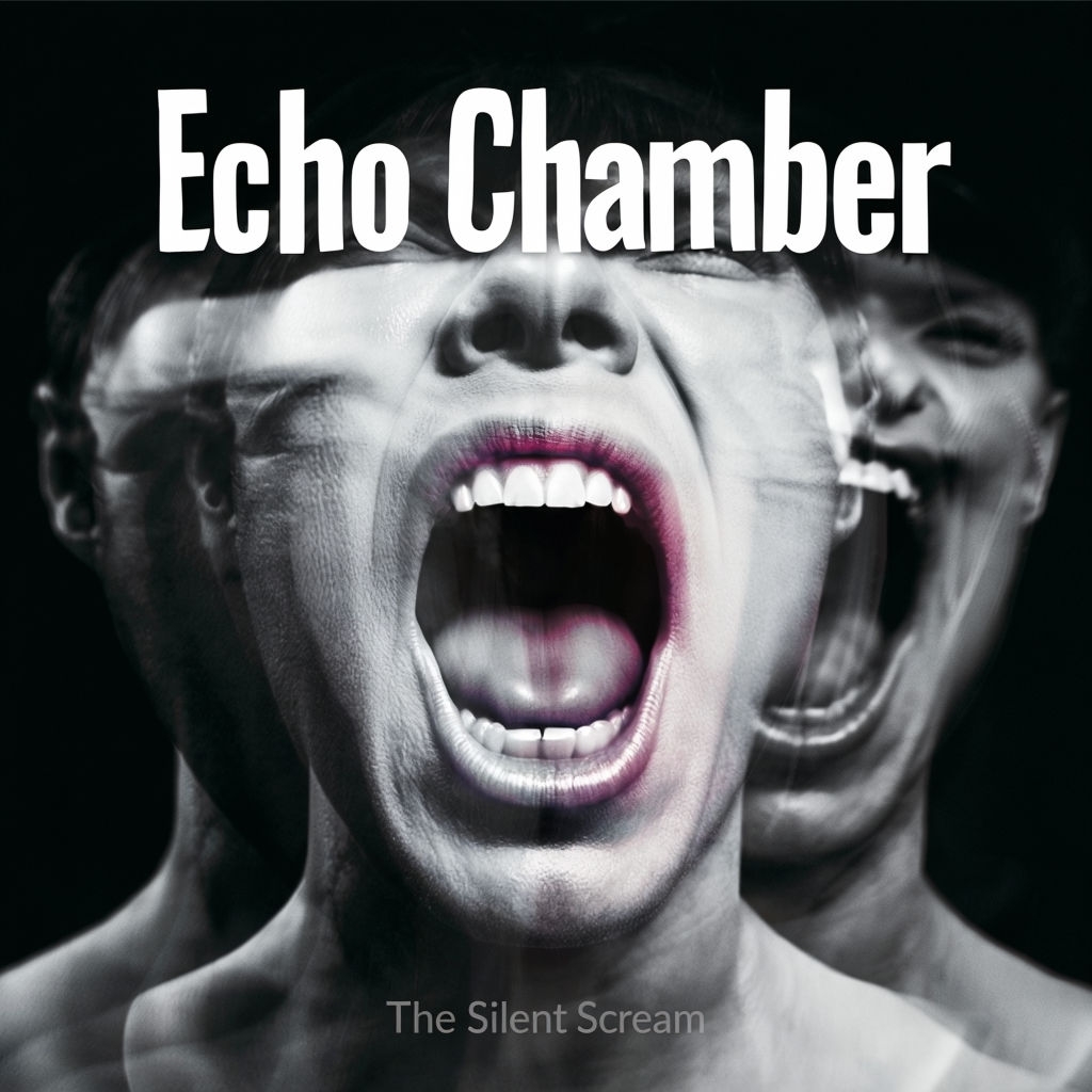 Distorted Screaming Mouth Echo Chamber Art for Spotify Album Cover
