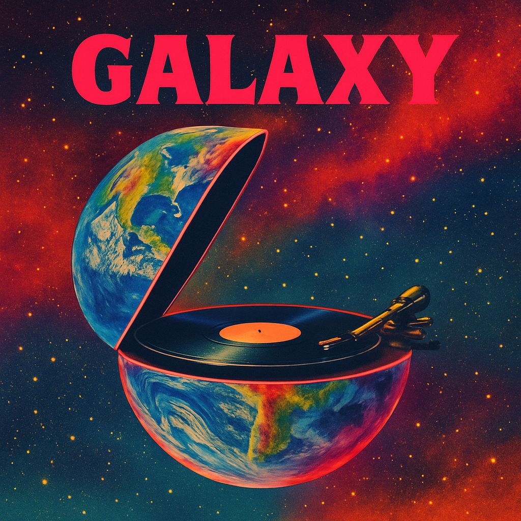 Surreal Earth Jukebox in Space Album Cover Art Design for Spotify Album Cover