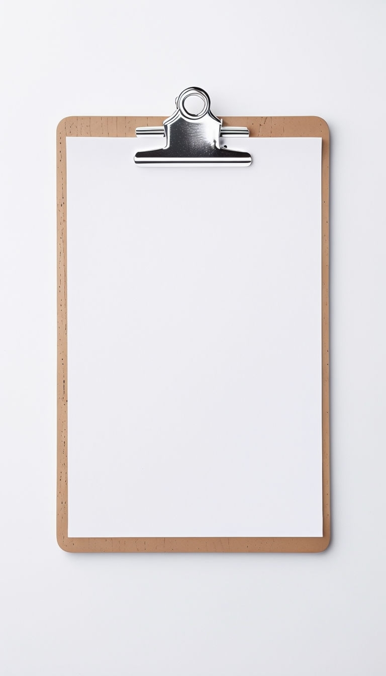 Minimalist Wooden Clipboard with Blank Paper Mockup