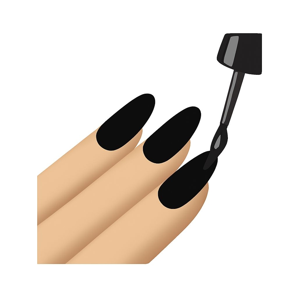 Minimalist Black Nails and Nail Polish Illustration Sticker