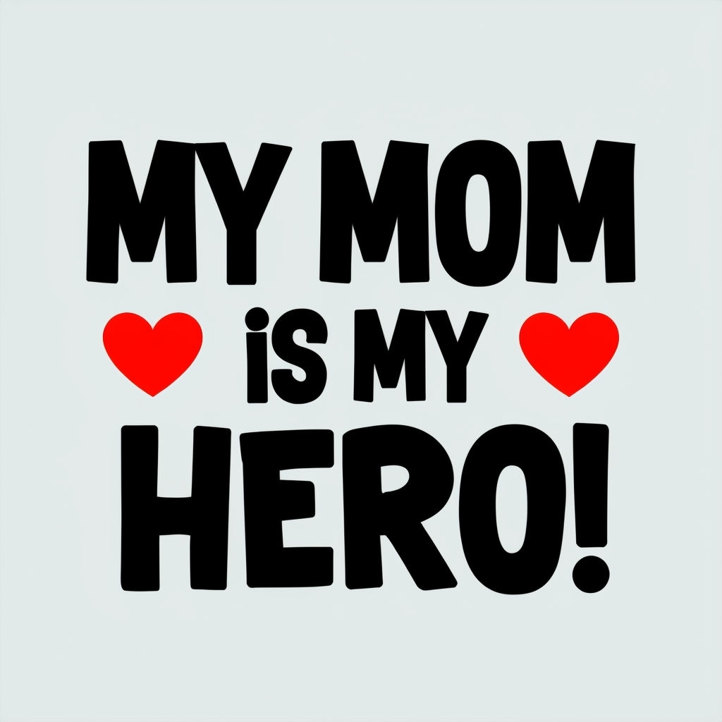 My Mom Is My Hero Playful Heart T-Shirt