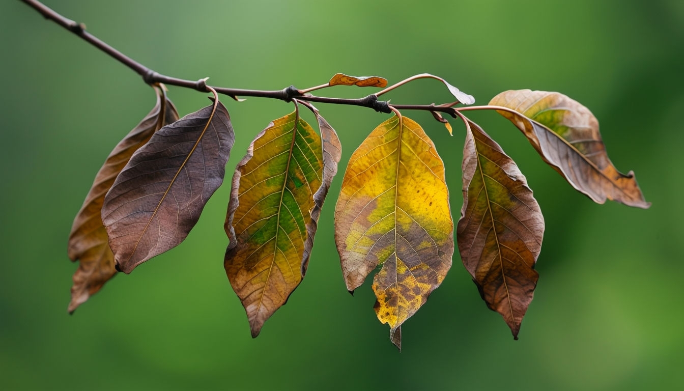 Autumn Leaves Close-Up Photography with Soft Green Background Virtual Backgrounds