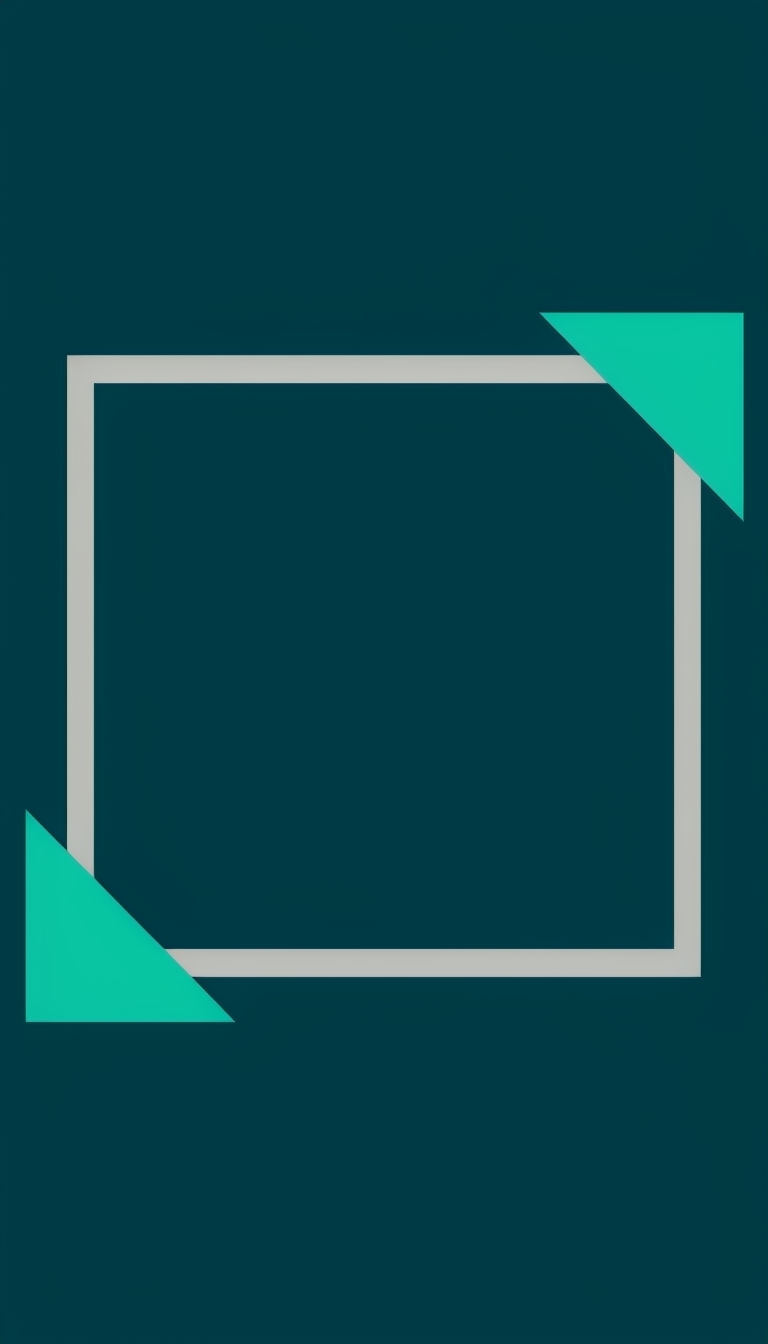 Minimalist Deep Teal Graphic Design with Aqua Triangles Social Media Post