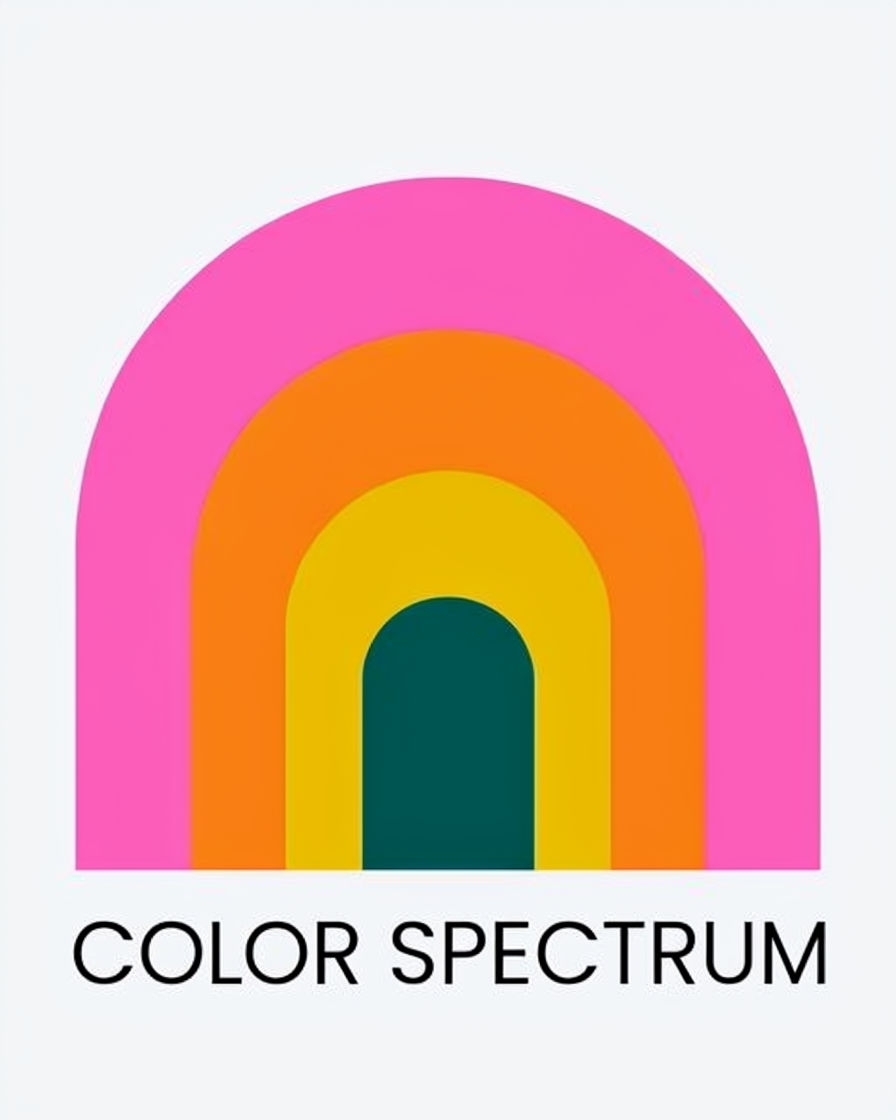 Color Spectrum Abstract Graphic with Vibrant Arches Poster