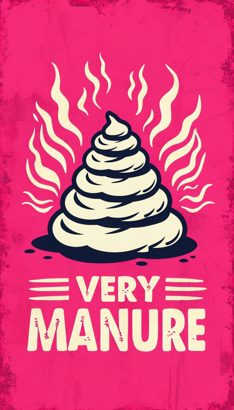 Humorous Vintage Very Manure Poop Pile Graphic Poster