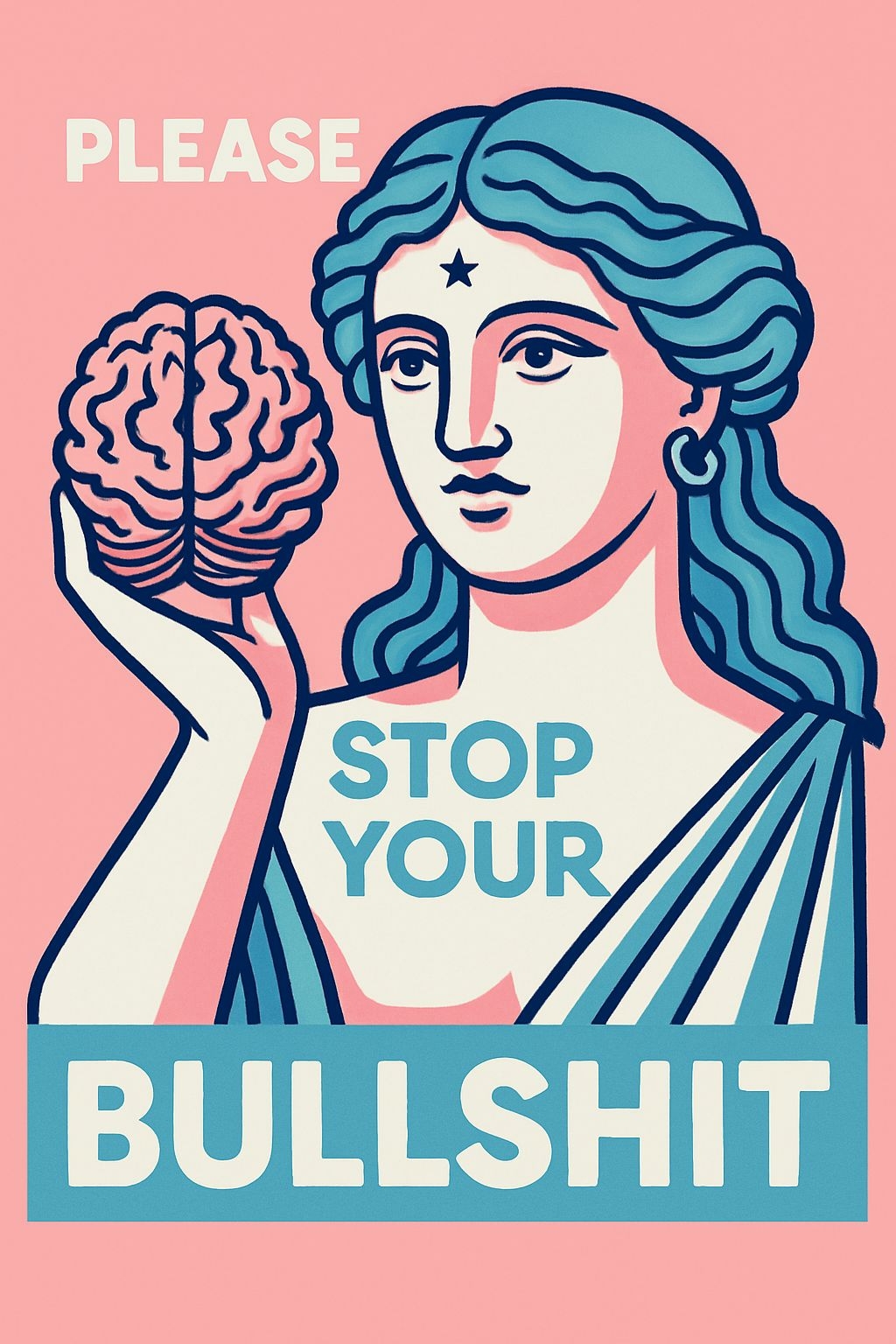 Modern Pop Art Classical Figure with Provocative Typography Poster