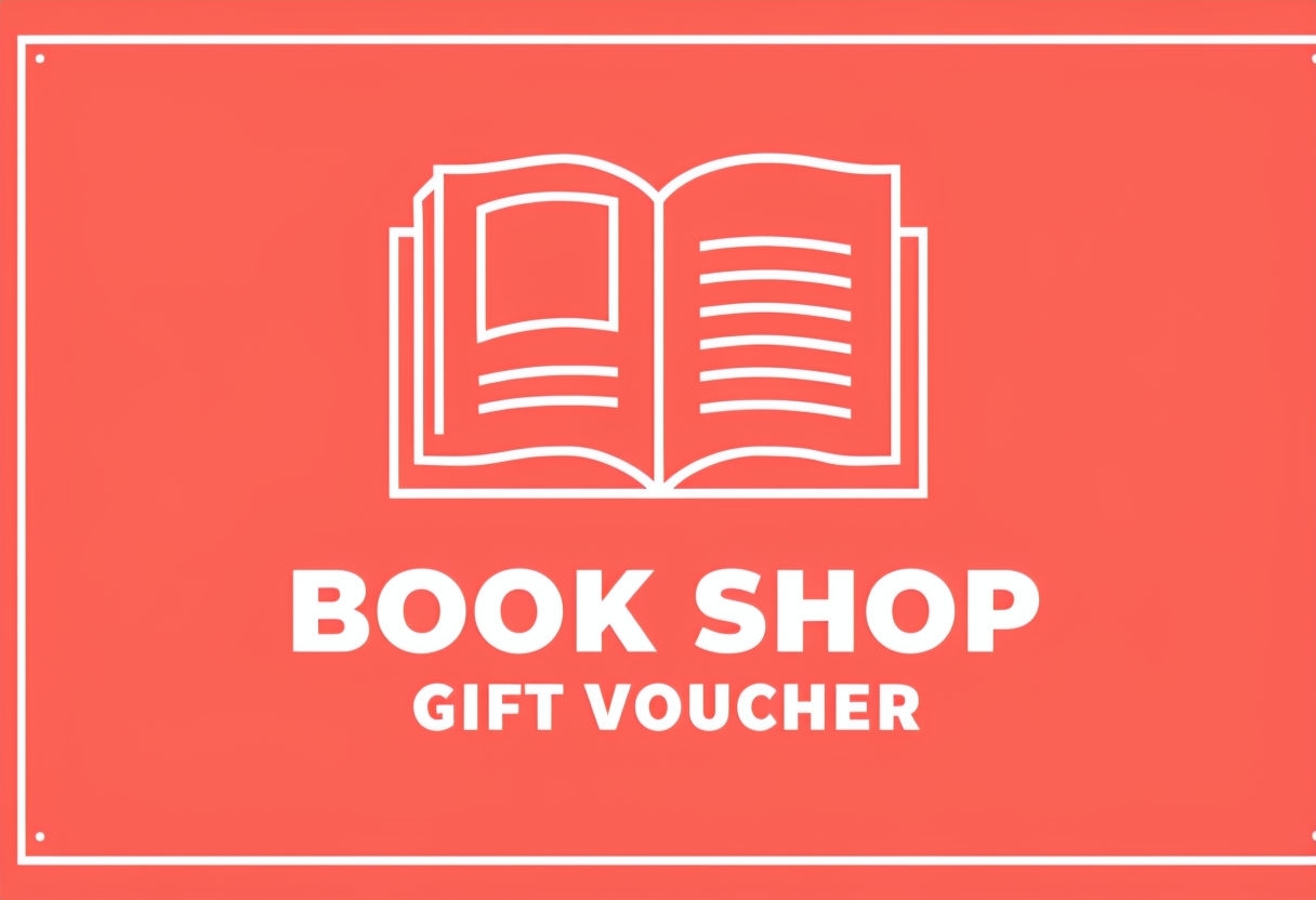 Vibrant Open Book Design for Book Shop Gift Voucher Art