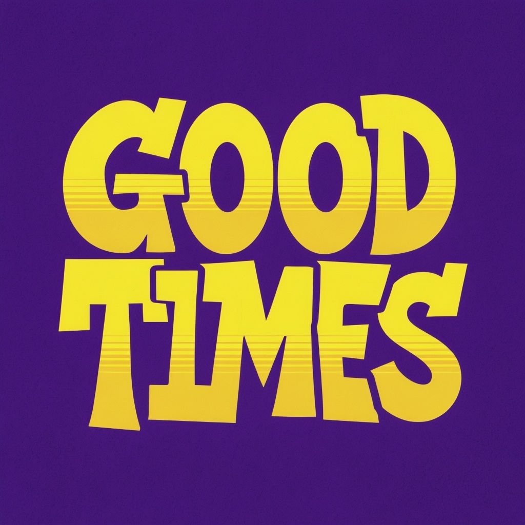Vivid Good Times Cheerful Phrase Sticker Design