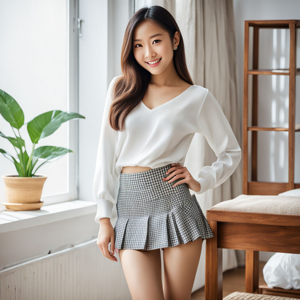 mini skirt perfect beauty smile face