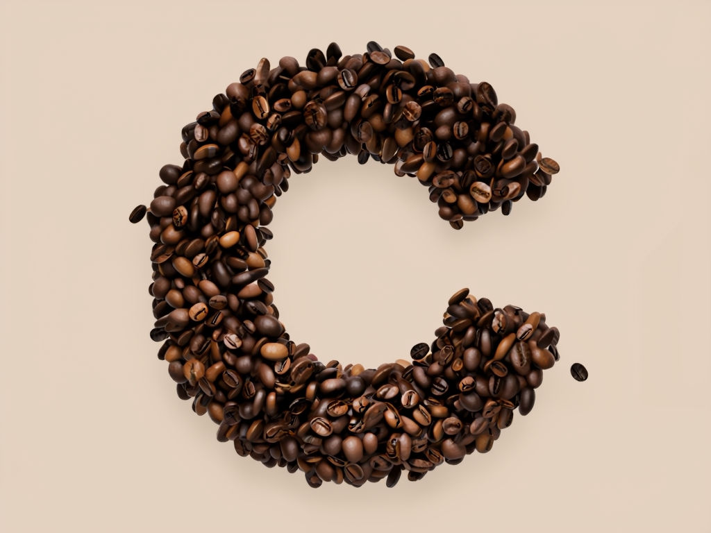 Coffee Bean Letter C Digital Art Poster