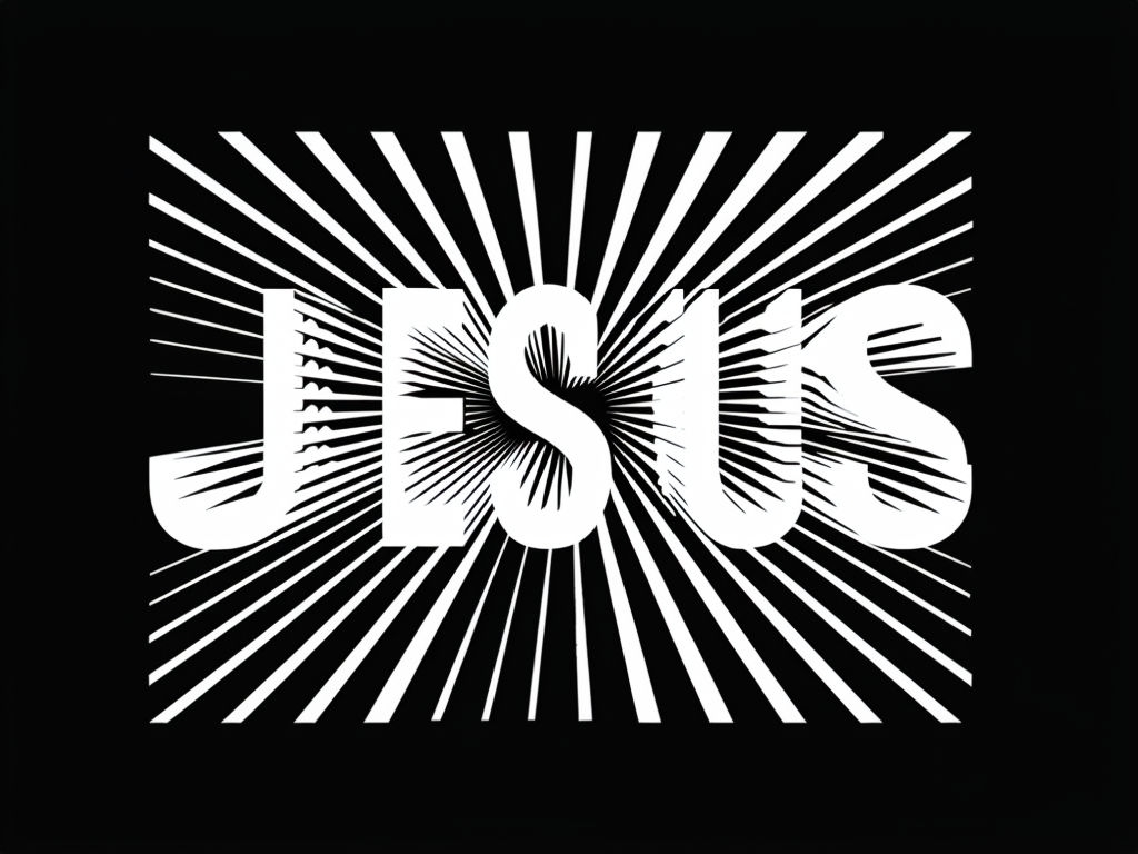 Bold 3D JESUS Typography Design on Black Background T-shirt