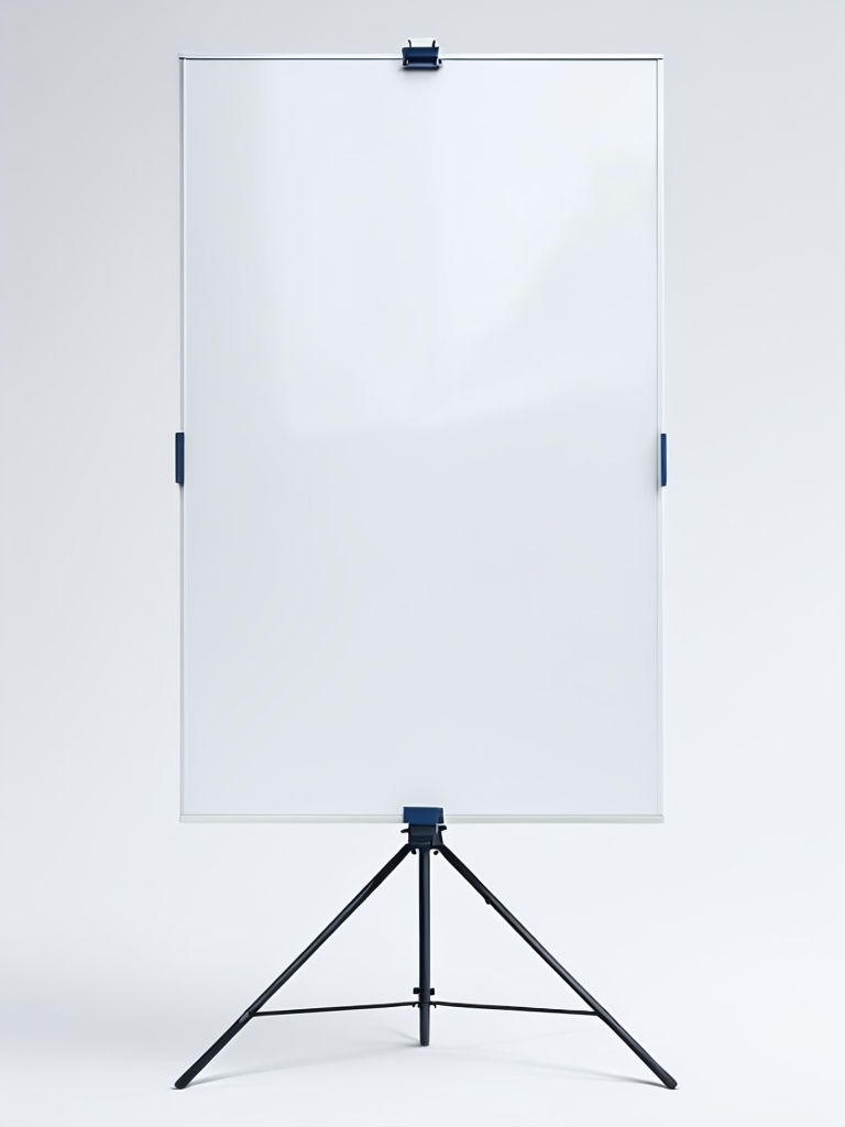 Minimalist White Panel on Tripod Stand Product Mockup