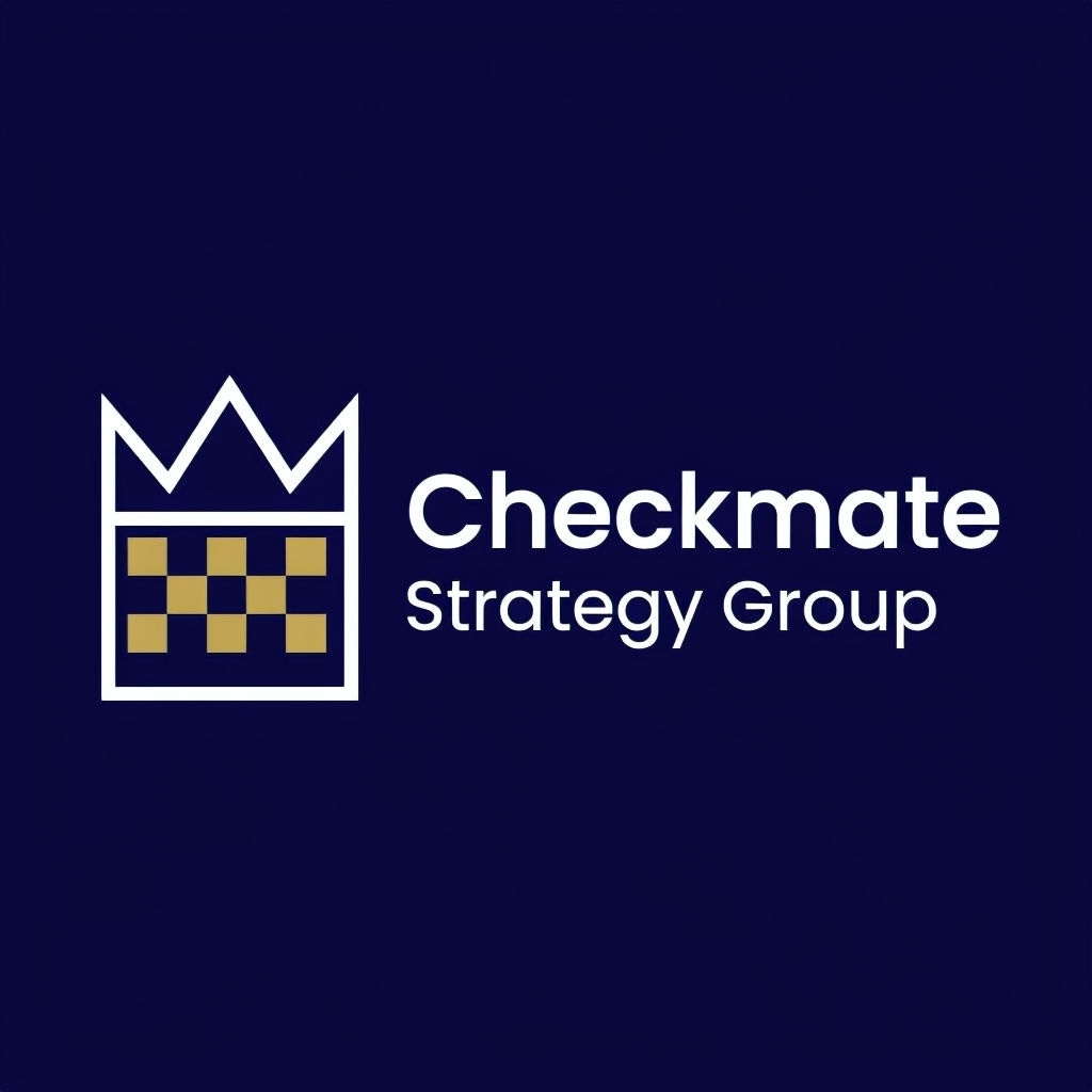 Minimalist Checkmate Strategy Consulting Logo Design