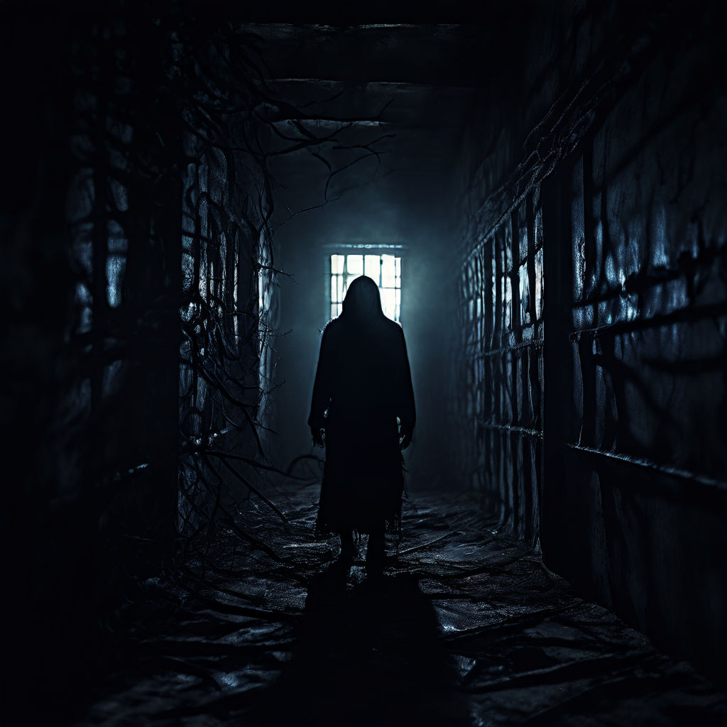Shadowy Figure Looming In An Abandoned Prison Corridor By Colin Hartig shadowy-figure-looming-in-an-abandoned-prison-corridor-by-colin-hartig