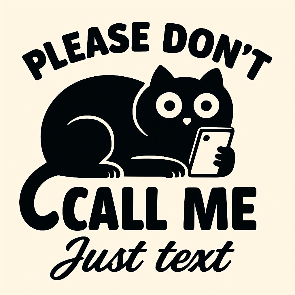 Playful Black Cat with Smartphone Don't Call Me T-Shirt