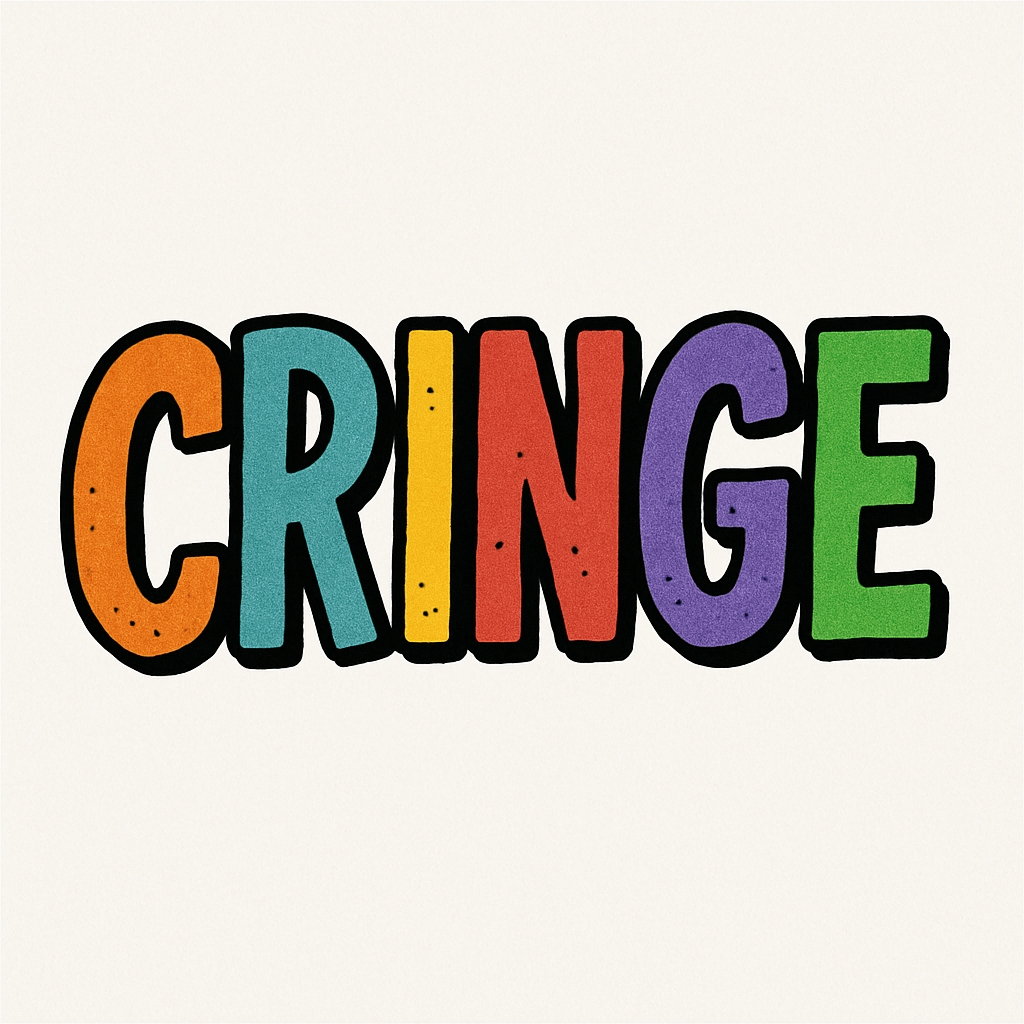 Colorful Retro Cringe Typography Design T-Shirt