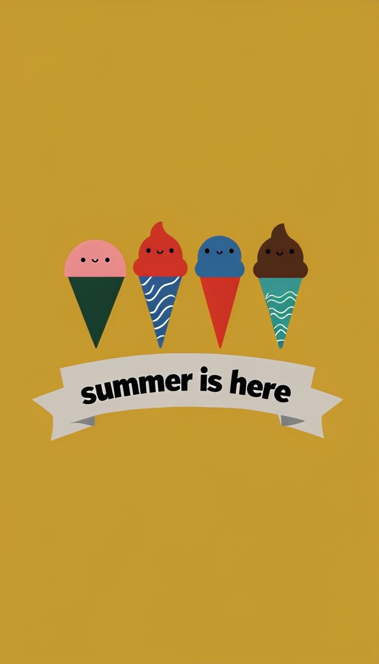 Cheerful Cartoon Ice Cream Cones Summer Phone Case Cover