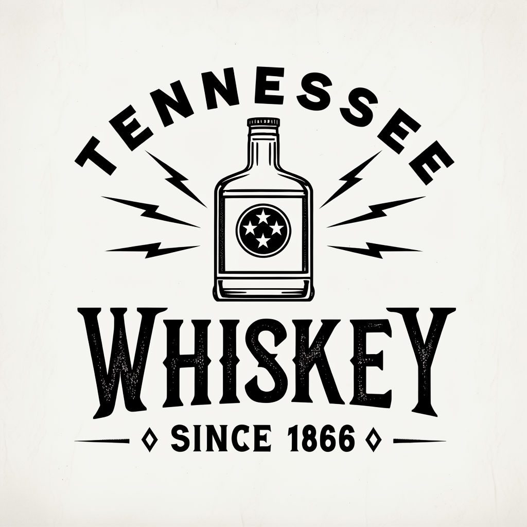 Vintage Tennessee Whiskey Logo Design T-Shirt