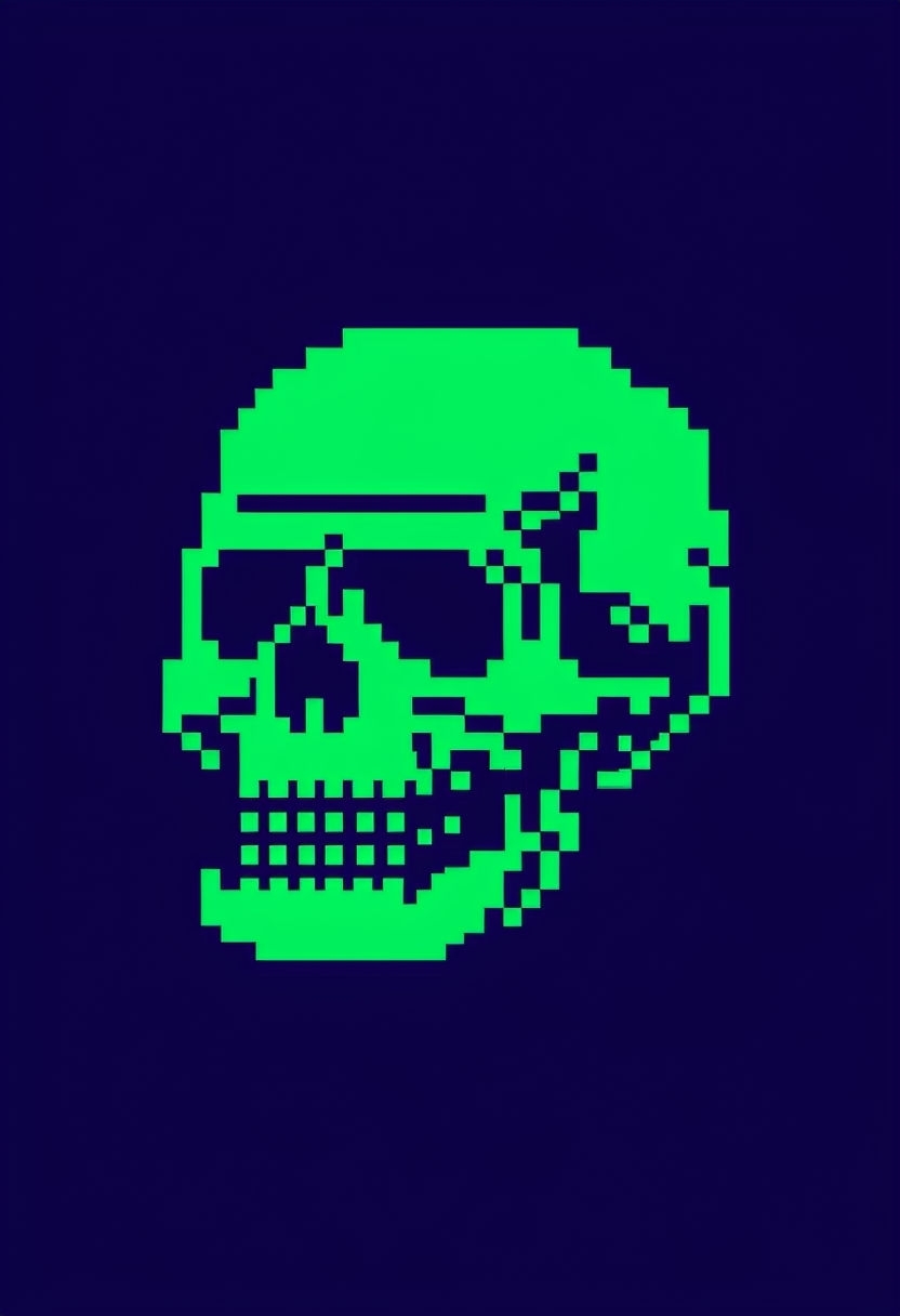Retro Pixel Art Skull Graphic Tee for Gamers T-shirt