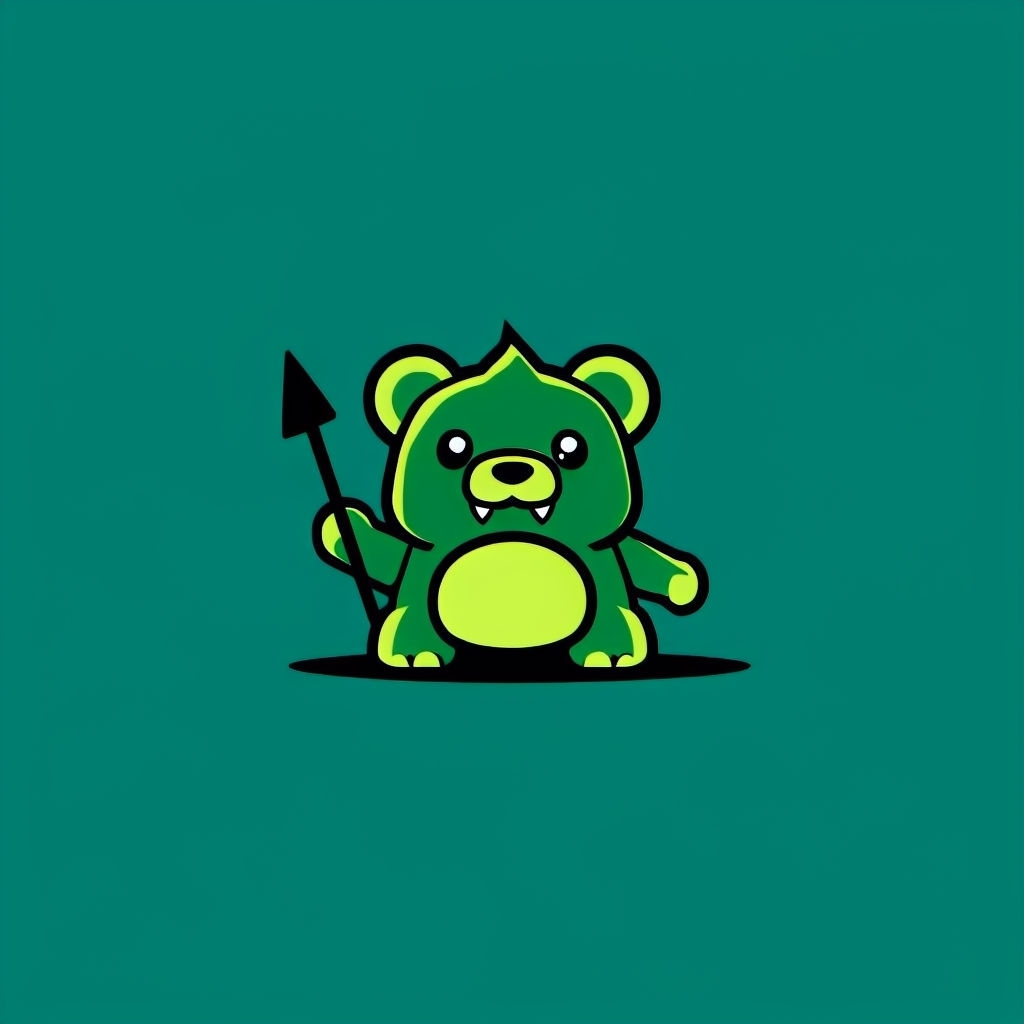 Cute Forest Green Cartoon Monster Character T-Shirt