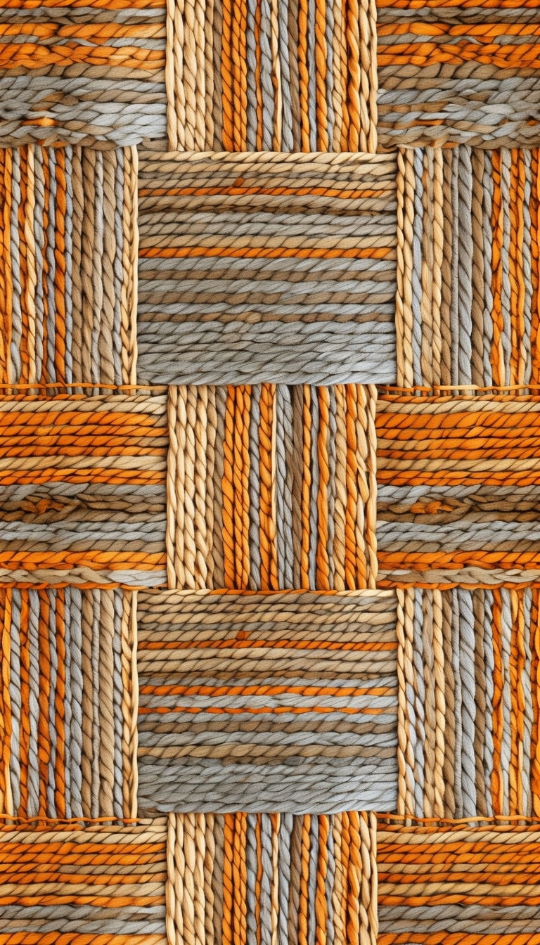 Intricate Warm-Toned Woven Fabric Pattern Phone Case Cover
