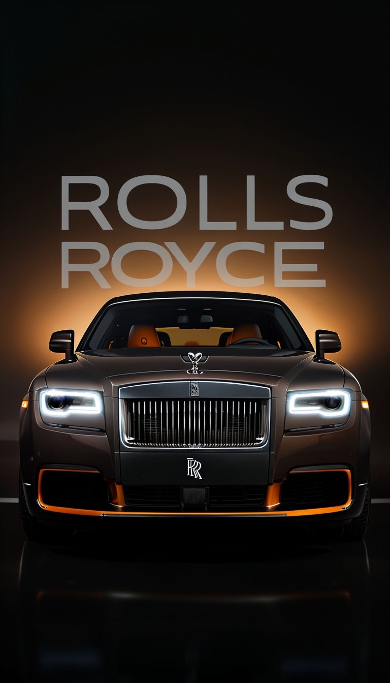Luxury Rolls-Royce Ghost Promotional Image with Elegant Design Mobile Wallpaper