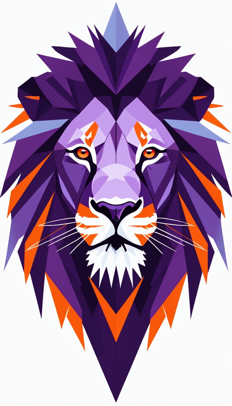 Modern Geometric Lion Face Illustration Phone Case Cover