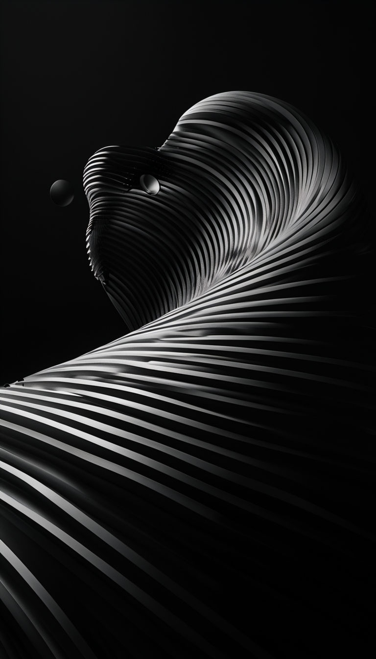 Striking Black and White Abstract Geometric Photography Mobile Wallpaper