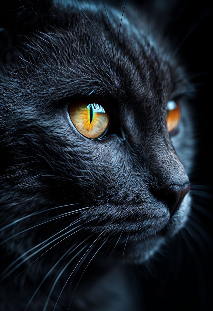 Intense Close-Up Cat Eye Photograph Art