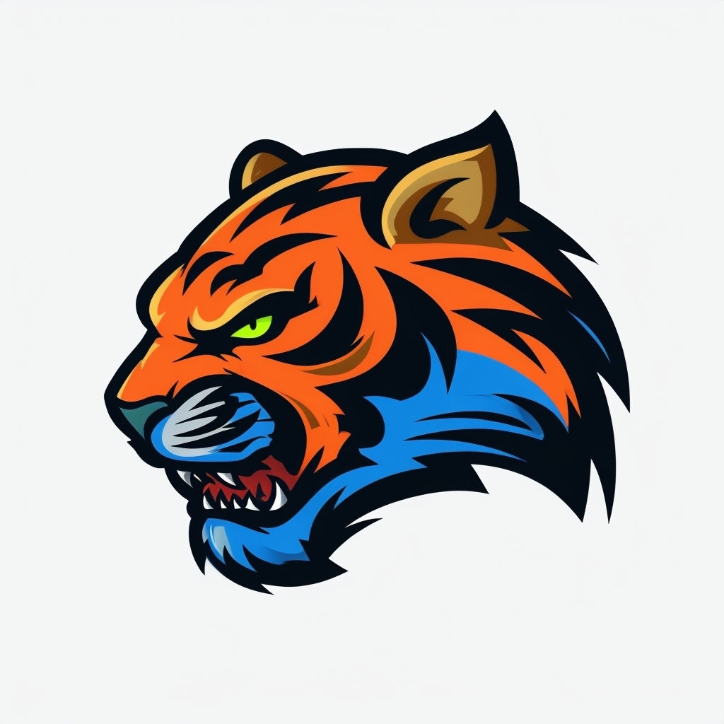 Bold Cartoon Tiger Head Illustration Sticker