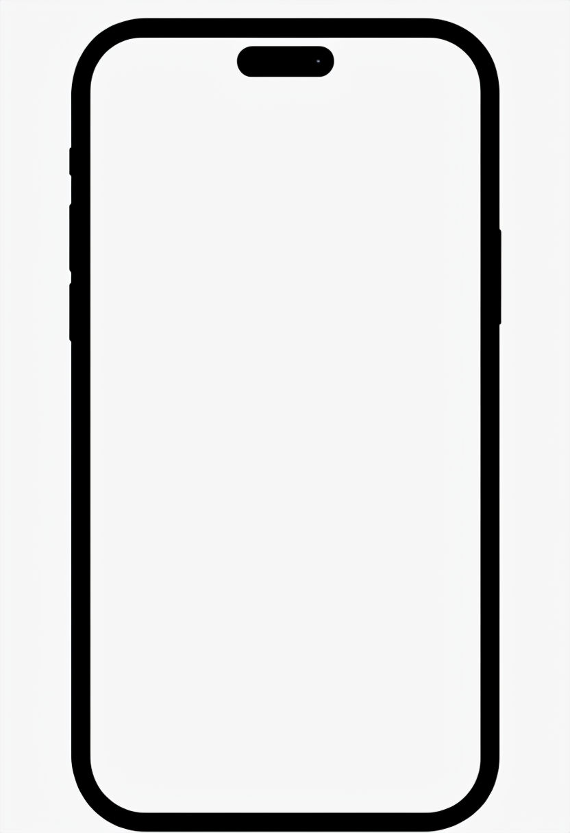 Minimalist Smartphone Front Screen Outline Design Mockup