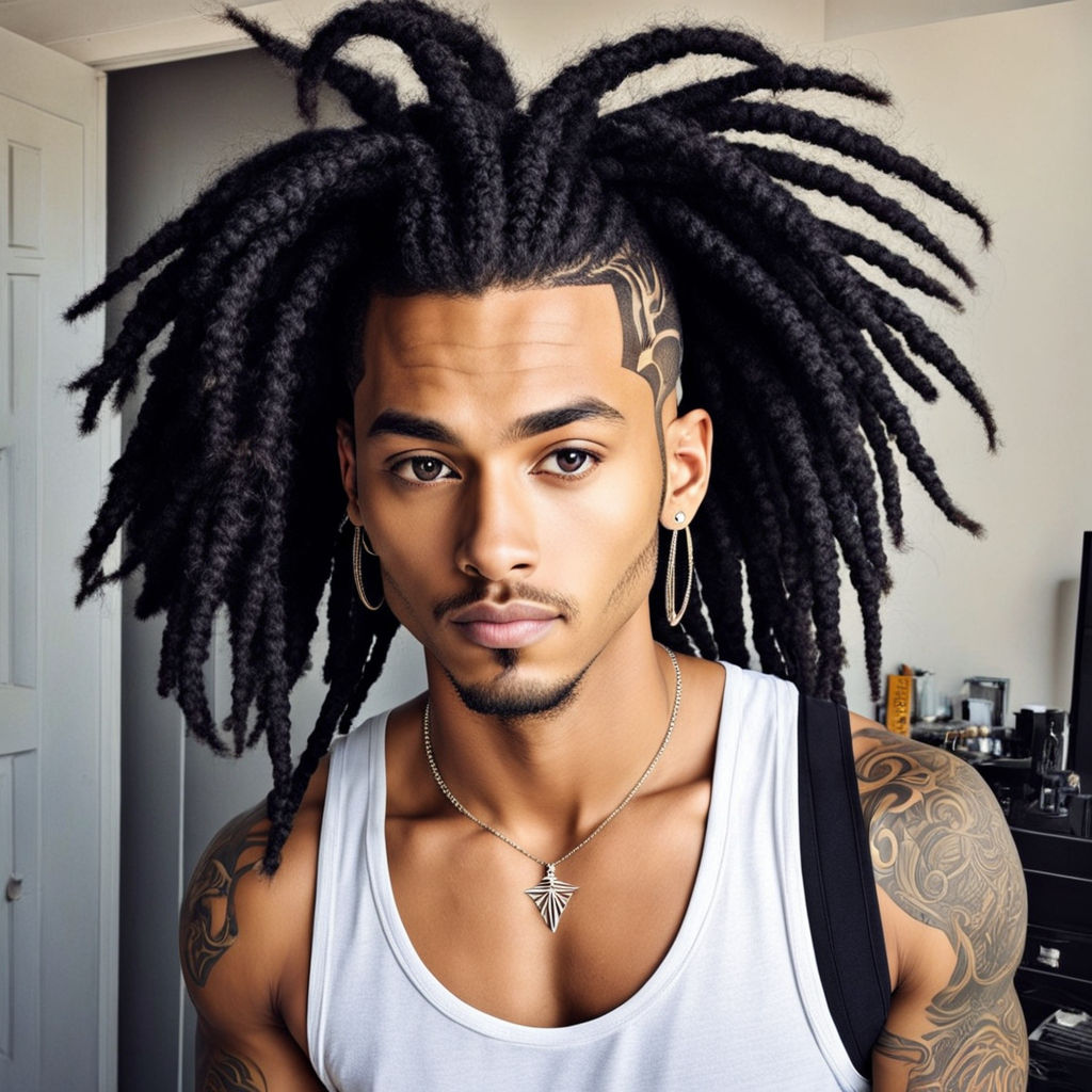 with black male dreadlocks hair